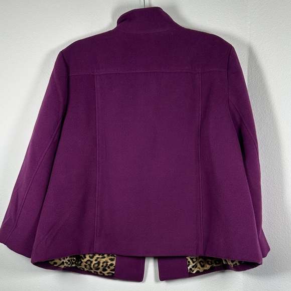 Chico’s Orchid Plum Purple Plush Cape Swing Coat Jacket Women’s XL - Picture 6 of 7